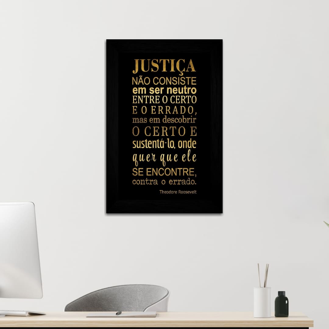 Quadro Decorativo Frase Direito Justi A Black Vintage