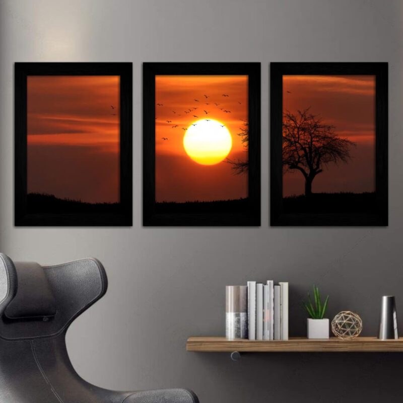 Kit-3-Quadros-Por-do-Sol