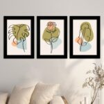Kit 3 Quadros Boho-Chic - Moldura Preta - Ambientado