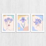 Kit 3Quadros Boho-Chic Flores - Imagem 4