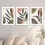 Kit 3 Quadros Plantas Abstrato - Imagem 2