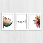 Kit 3 Quadros - Flores-Amor - Imagem 4