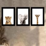 Kit 3 Quadros Animais-Savana - Imagem 2