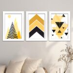 Kit 3 Quadros Geométrico-Amarelo - Imagem 2