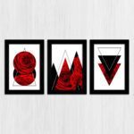 Kit 3 Quadros Rosas-Geométrica - Imagem 3
