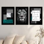 Kit 3 Quadros Aquele-que-te-guarda - Moldura Preta -