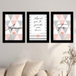 Kit 3 Quadros Aquele-que-te-Guarda... - Moldura Preta -