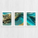 Kit 3 Quadros Abstrato-Azul - Imagem 4