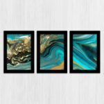 Kit 3 Quadros Abstrato-Azul - Imagem 3