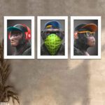 Kit 3 Quadros Macacos-Drip - Imagem 2