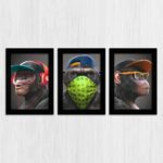 Kit 3 Quadros Macacos-Drip - Imagem 3
