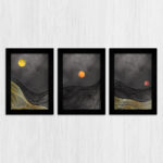 Kit 3 Quadros Por do Sól-Abstrato - Imagem 3