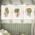 Kit 3 Quadros boho-Plantas-Verde - Imagem 2
