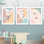 Kit 3 Quadros Flor-Mulher-Chic - Imagem 2