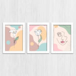 Kit 3 Quadros Flor-Mulher-Chic - Imagem 4