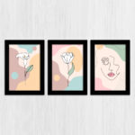 Kit 3 Quadros Flor-Mulher-Chic - Imagem 3