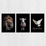 Kit 3 Quadros Pai-Filho-Espirito-Santo - Imagem 4