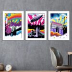 Kit 3 Quadros Construções-Arte - Imagem 2
