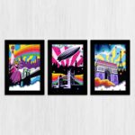 Kit 3 Quadros Construções-Arte - Imagem 3