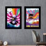 Kit 2 Quadros Peace-Doctor - Moldura Preta -