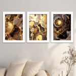 Kit 3 Quadros-Abstrato Amarelo - Imagem 2