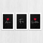 Kit 3 Quadros-Amor-fé-gratidão - Imagem 3
