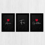 Kit 3 Quadros-Amor-fé-gratidão - Imagem 4