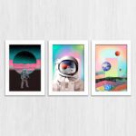 Kit 3 Quadros-Arte-Astronauta - Imagem 4