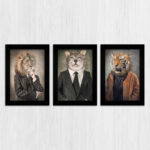 Kit 3 Quadros-Animais-de-roupa - Imagem 3