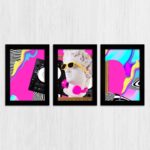 Kit 3 Quadros Vaporwave Azul - Imagem 3