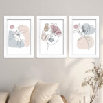 Kit 3 Quadros Boho Chic Floral - Imagem 2