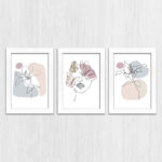 Kit 3 Quadros Boho Chic Floral - Imagem 4