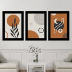 Kit 3 Quadros - Boho Chic Laranja