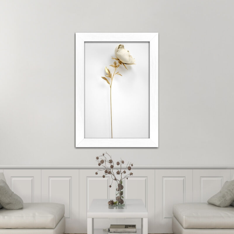 Quadro-Decorativo-Flor-simples-Branca