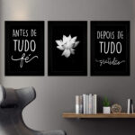 Kit 3 Quadros - Antes de tudo Fé