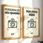 KIT 2 Quadros Personalizados Adesivo Moldura Clássica - Vertical
