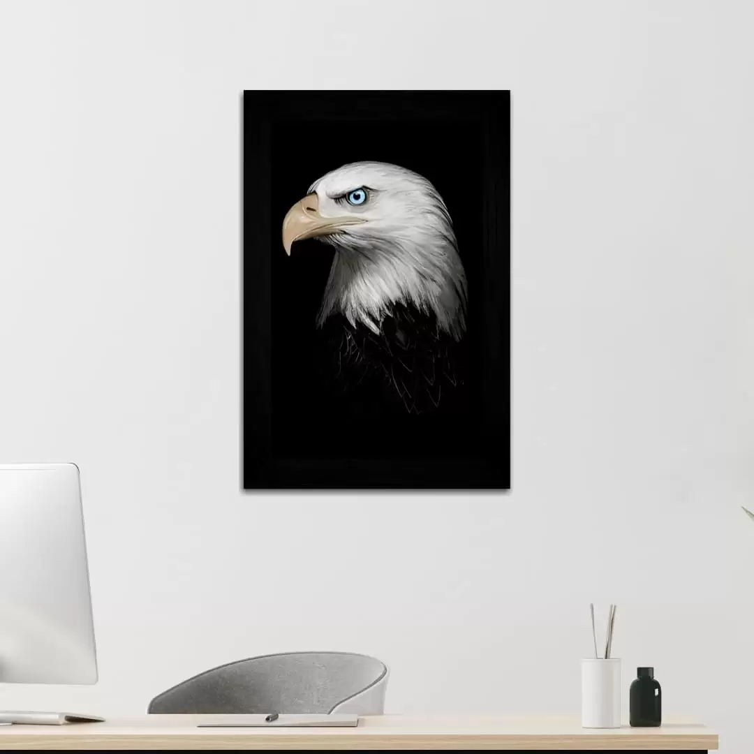 Quadro Decorativo Animais - Águia - Moldura Preta - Quadro Decorativo Animais - Águia - Moldura Preta -