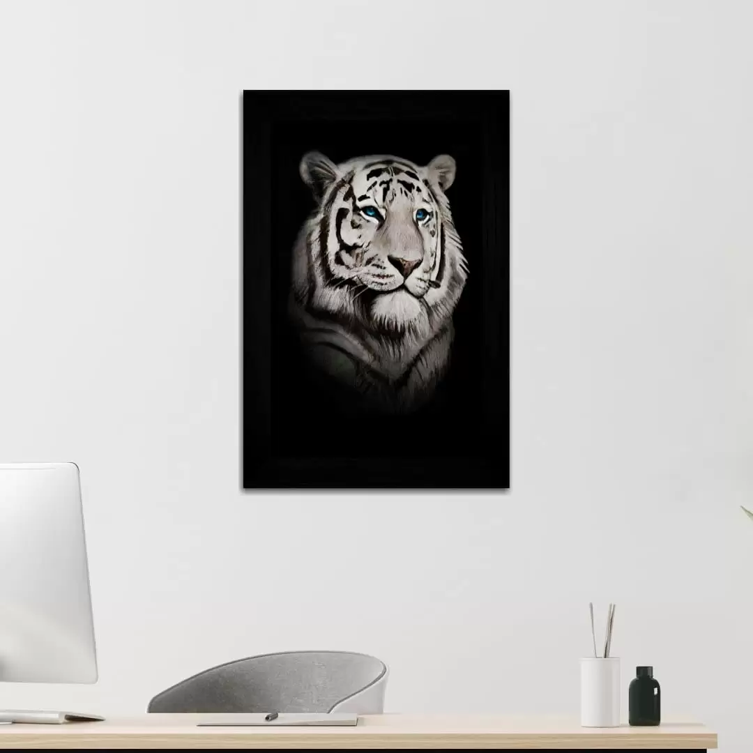 Quadro Decorativo Animais - Tigre - Moldura Preta -