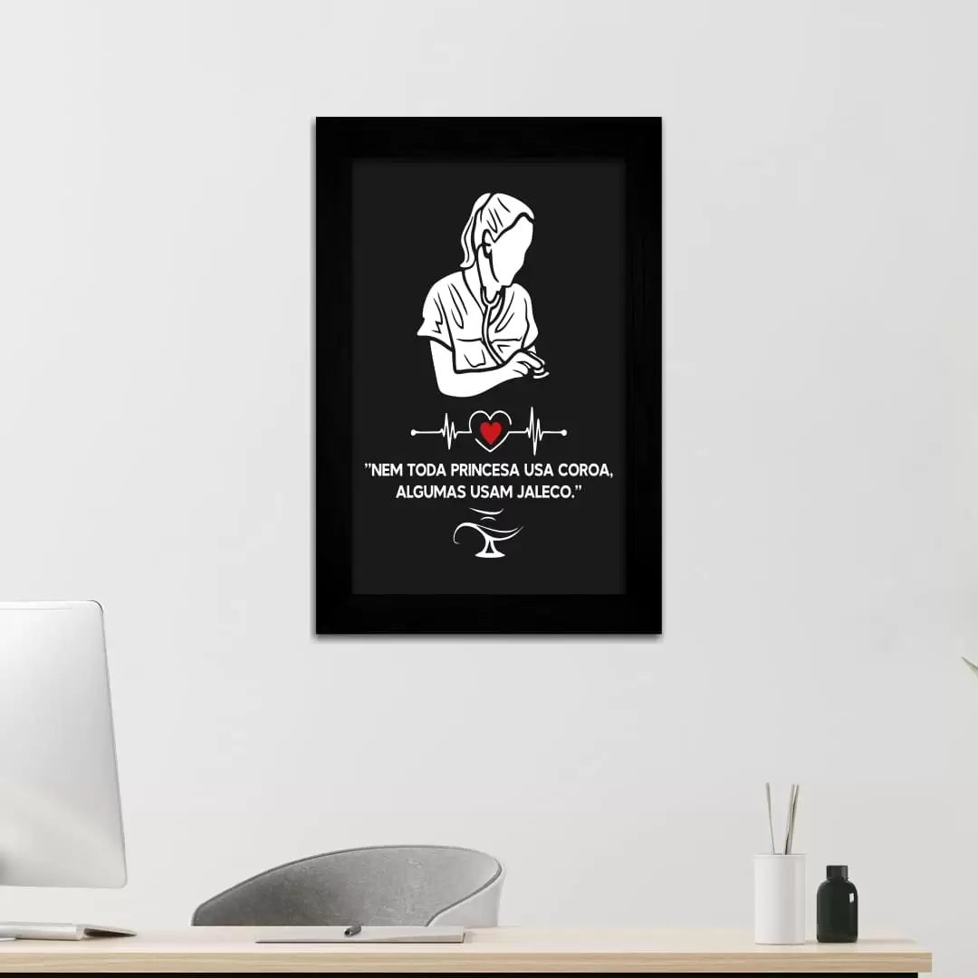 Quadro Decorativo Frase - Enfermagem&medicina - Moldura Preta - Quadro Decorativo Frase - Enfermagem&medicina - Moldura Preta -