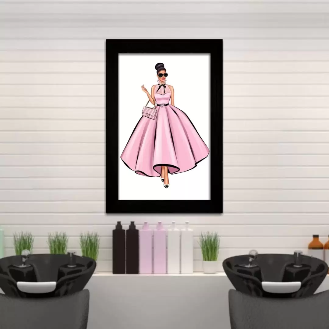 Quadro Decorativo Moda - Moda - Moldura Preta -