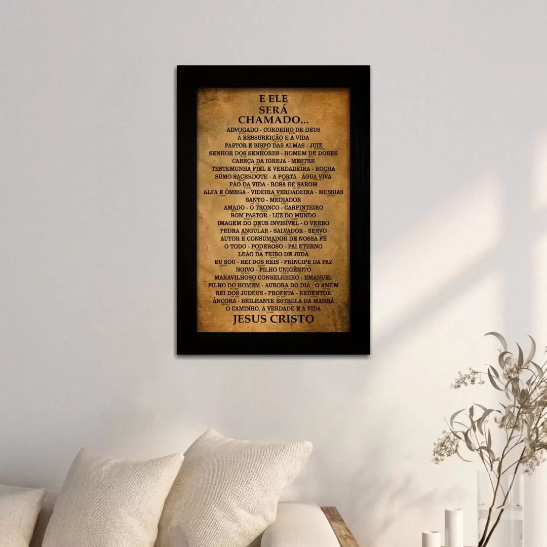 Quadro Decorativo Frase - Ele*Será*Chamado - Moldura Preta - Quadro Decorativo Frase - Ele*Será*Chamado - Moldura Preta -