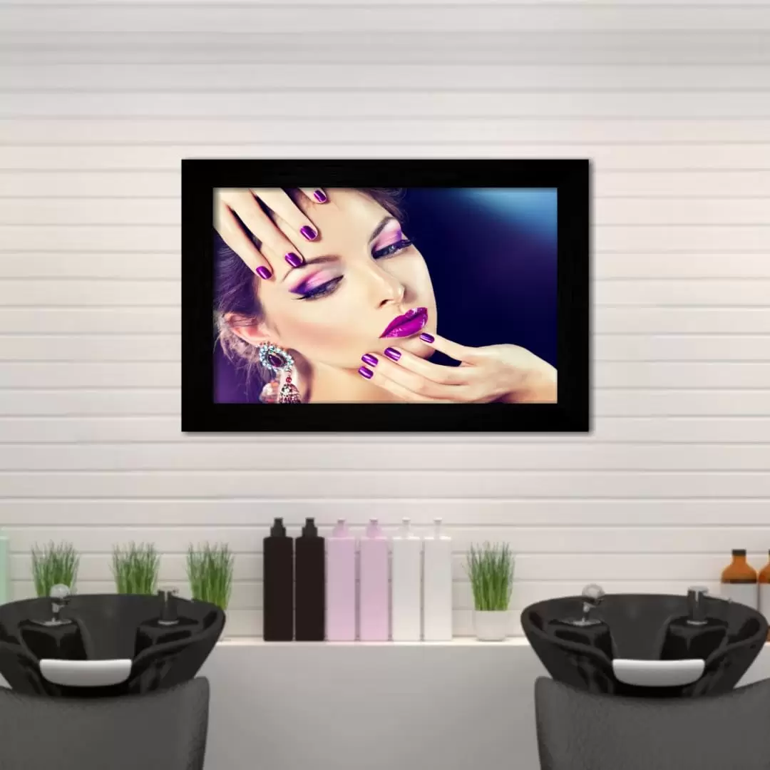 Quadro Decorativo Moda - PurpleMake - Moldura Preta -