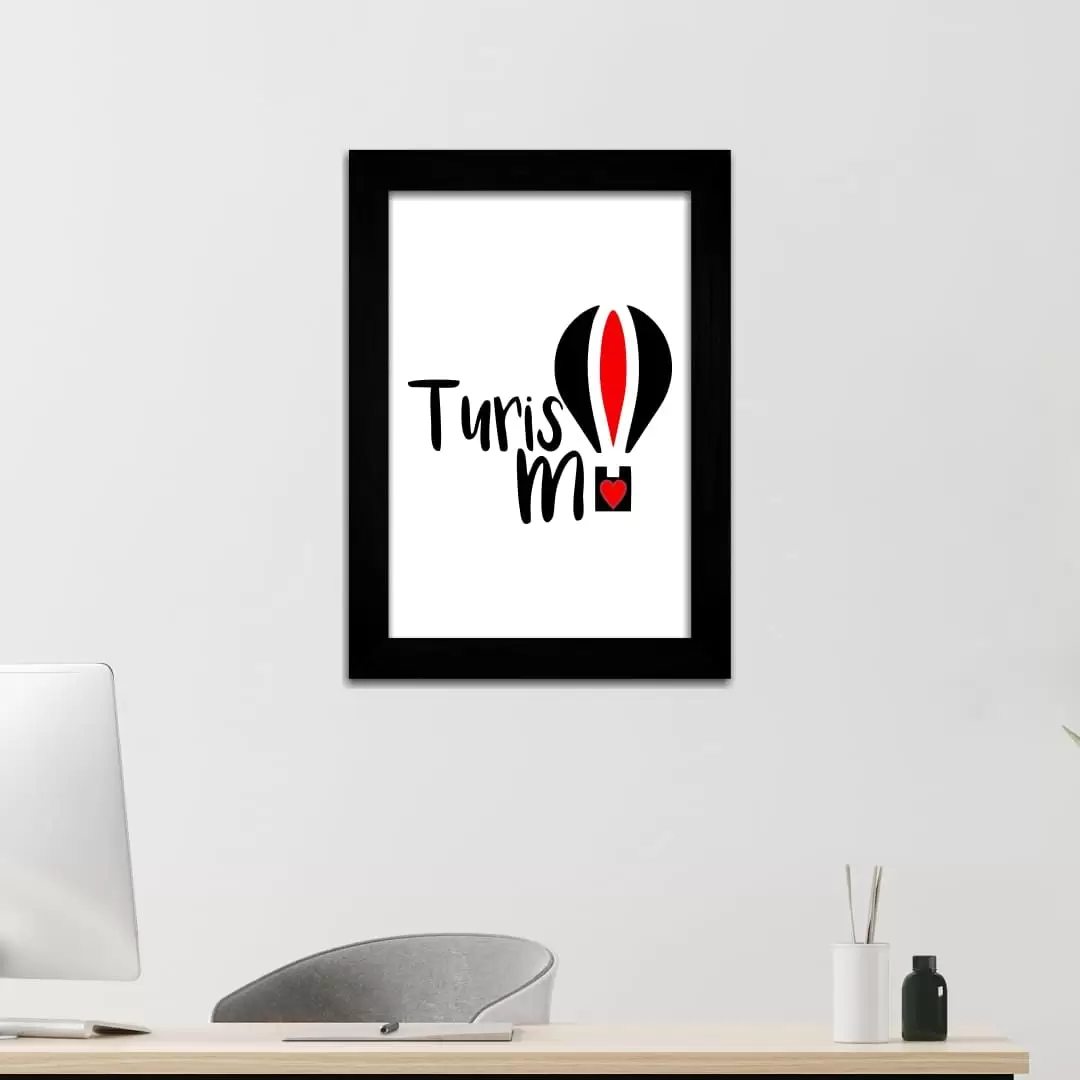 Quadro Decorativo Frase - Turismo - Moldura Preta -