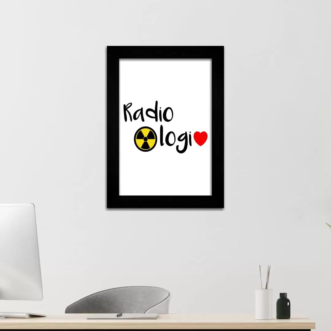 Quadro Decorativo Frase - Radiologia - Moldura Preta -