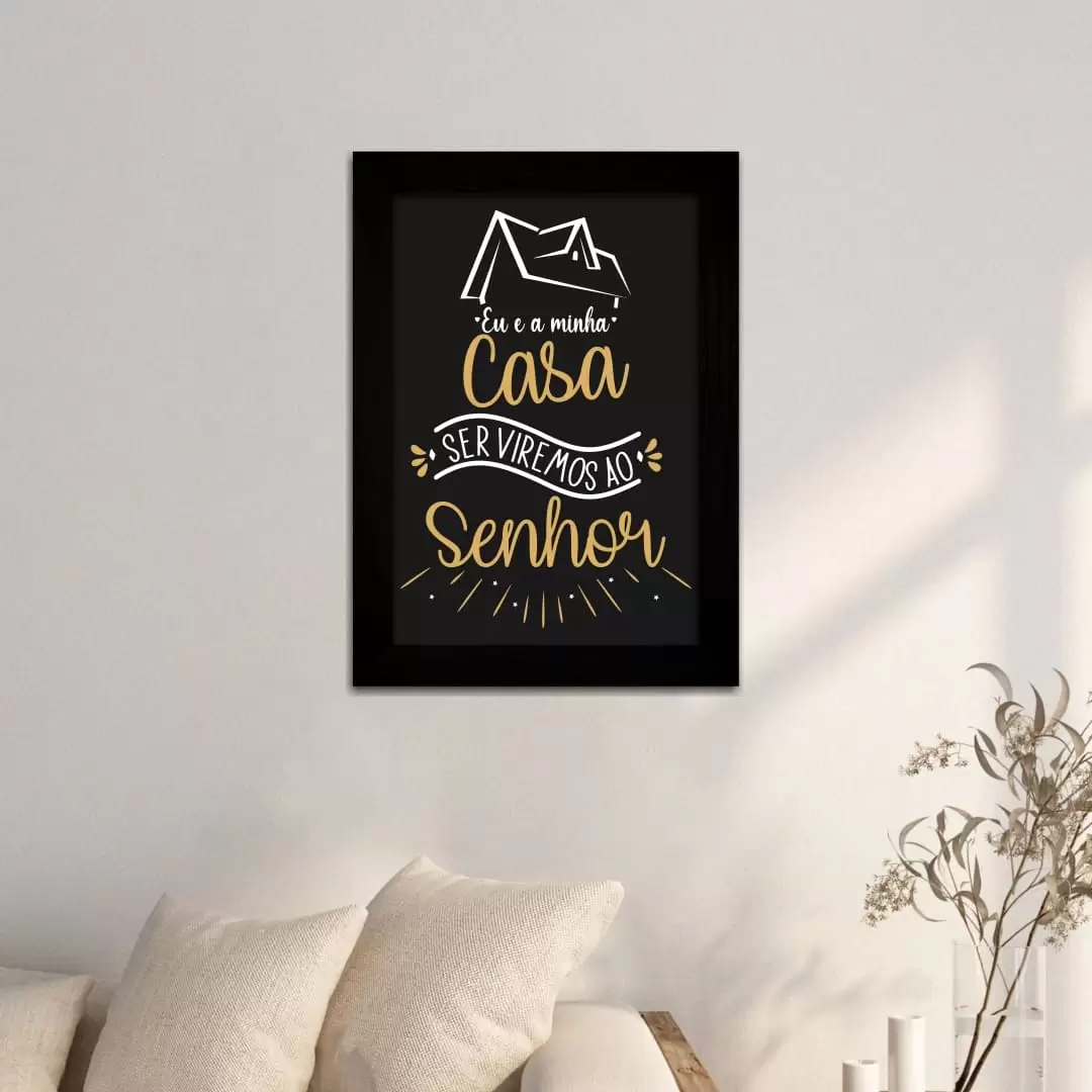Quadro Decorativo Frase - MinhaCasa - Moldura Preta - Quadro Decorativo Frase - MinhaCasa - Moldura Preta -