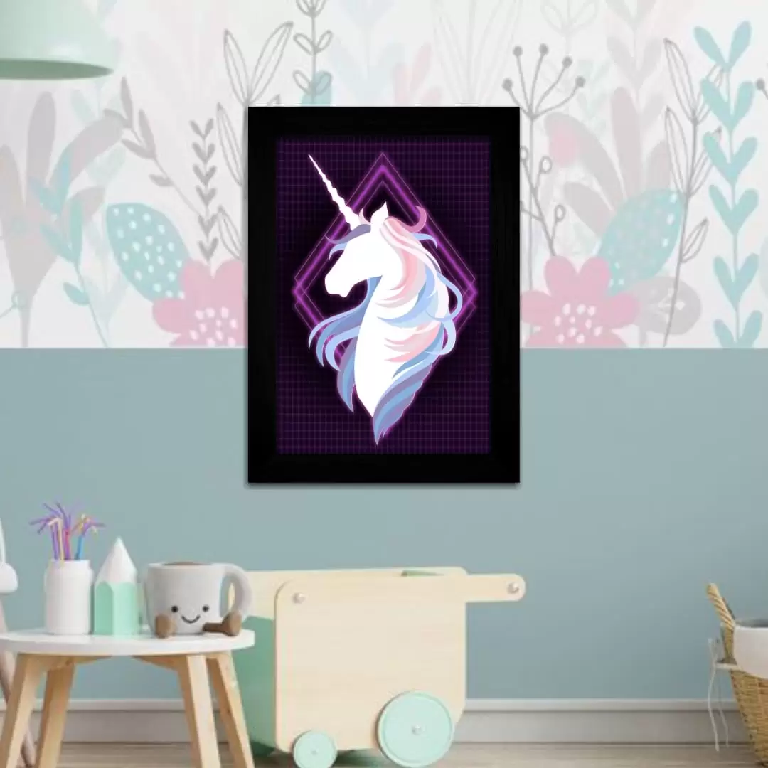 Quadro Decorativo Unicórnio Neon - Imagem 2