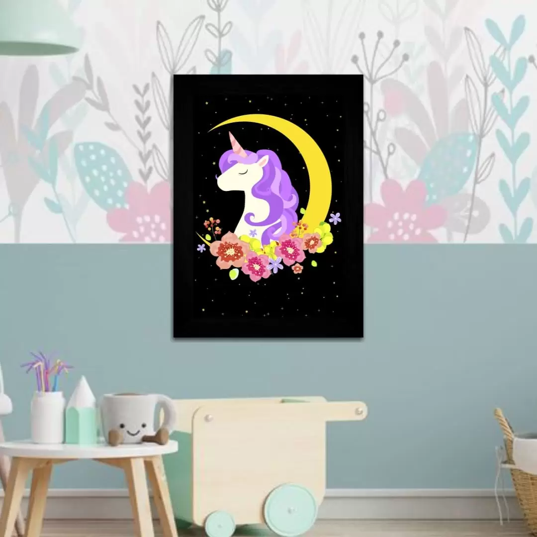 Quadro Decorativo Unicórnio Lua - Imagem 2