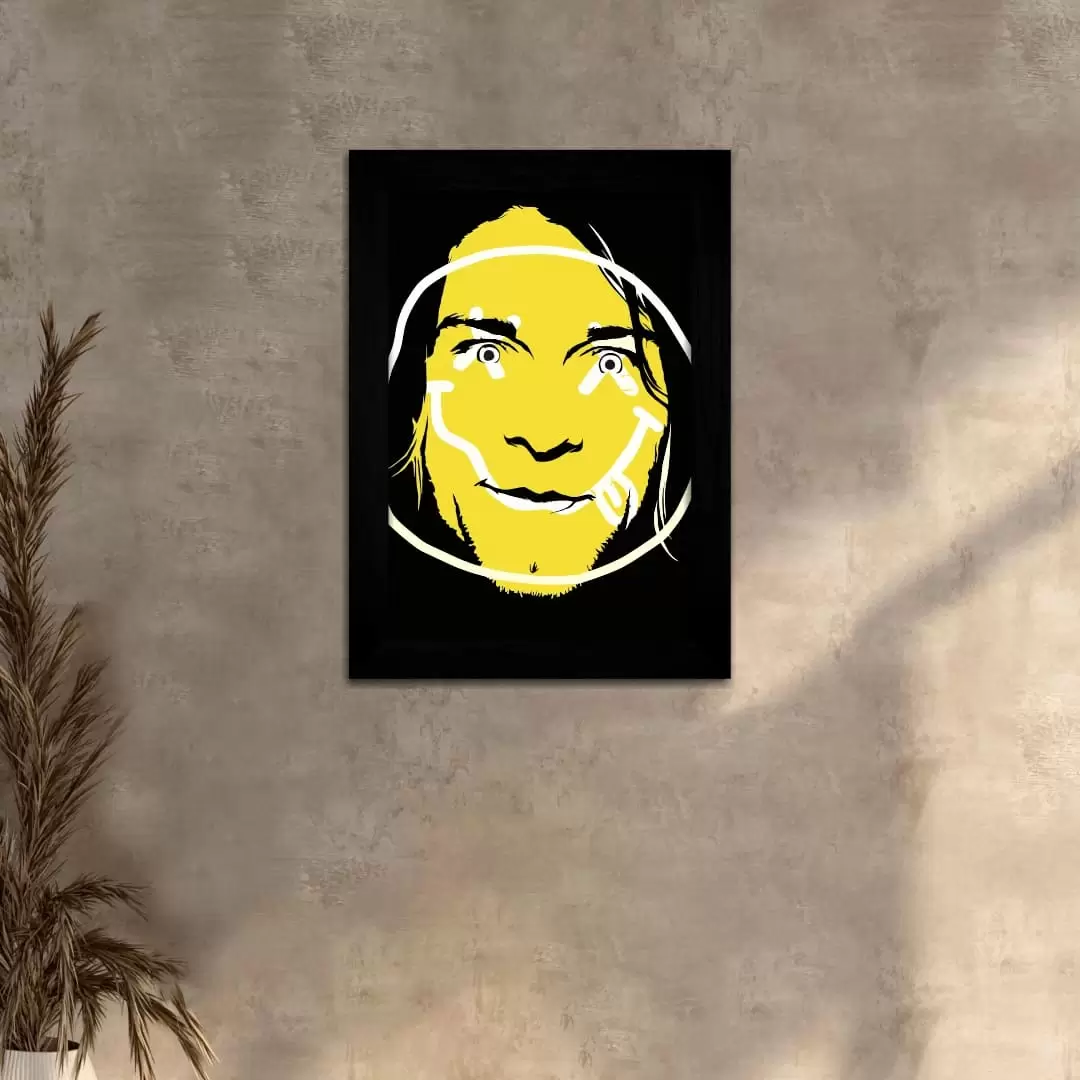 Quadro Decorativo Famosos - Kurt - Moldura Preta -