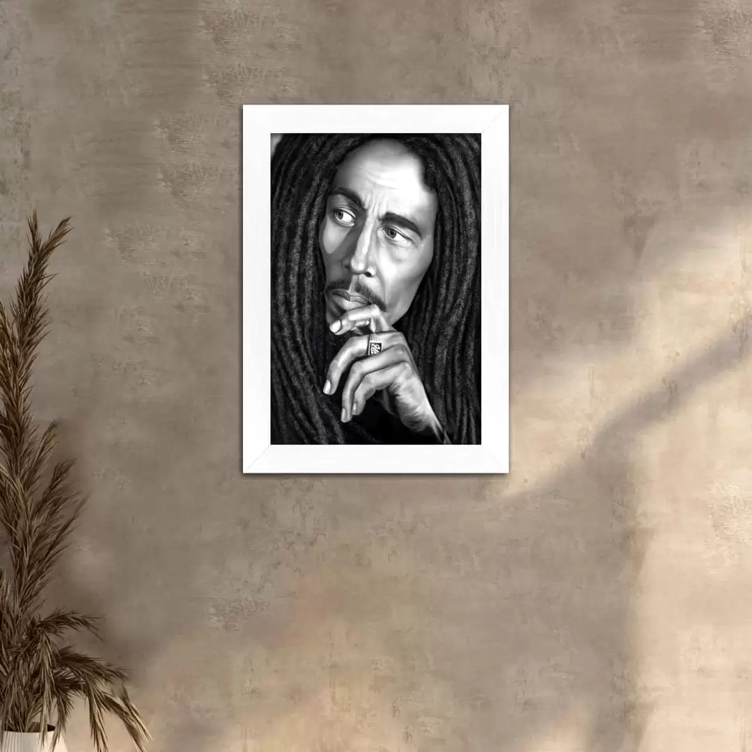 Quadro Decorativo Bob-Marley Cinza - Imagem 2
