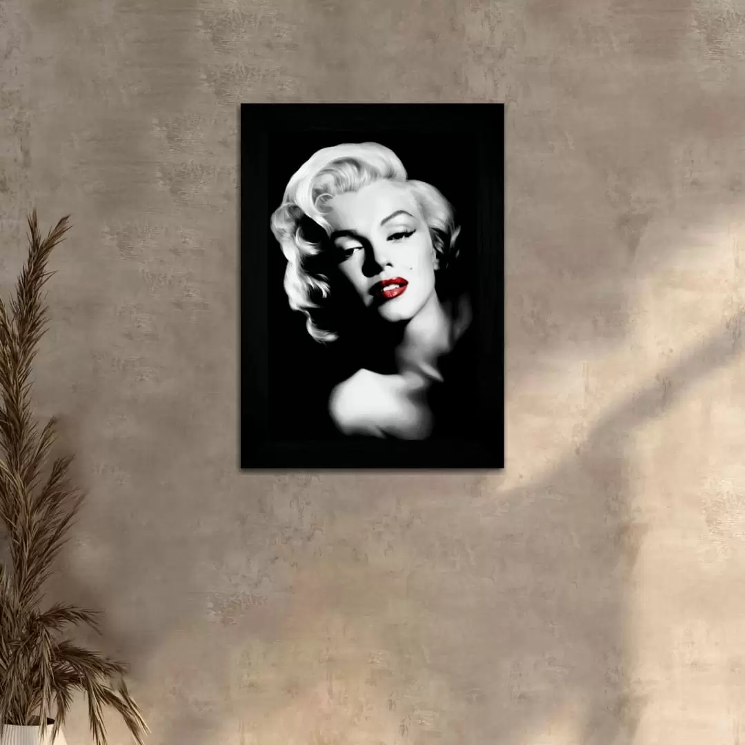 Quadro Decorativo Marilyn Monroe-Escuro - Moldura Preta -